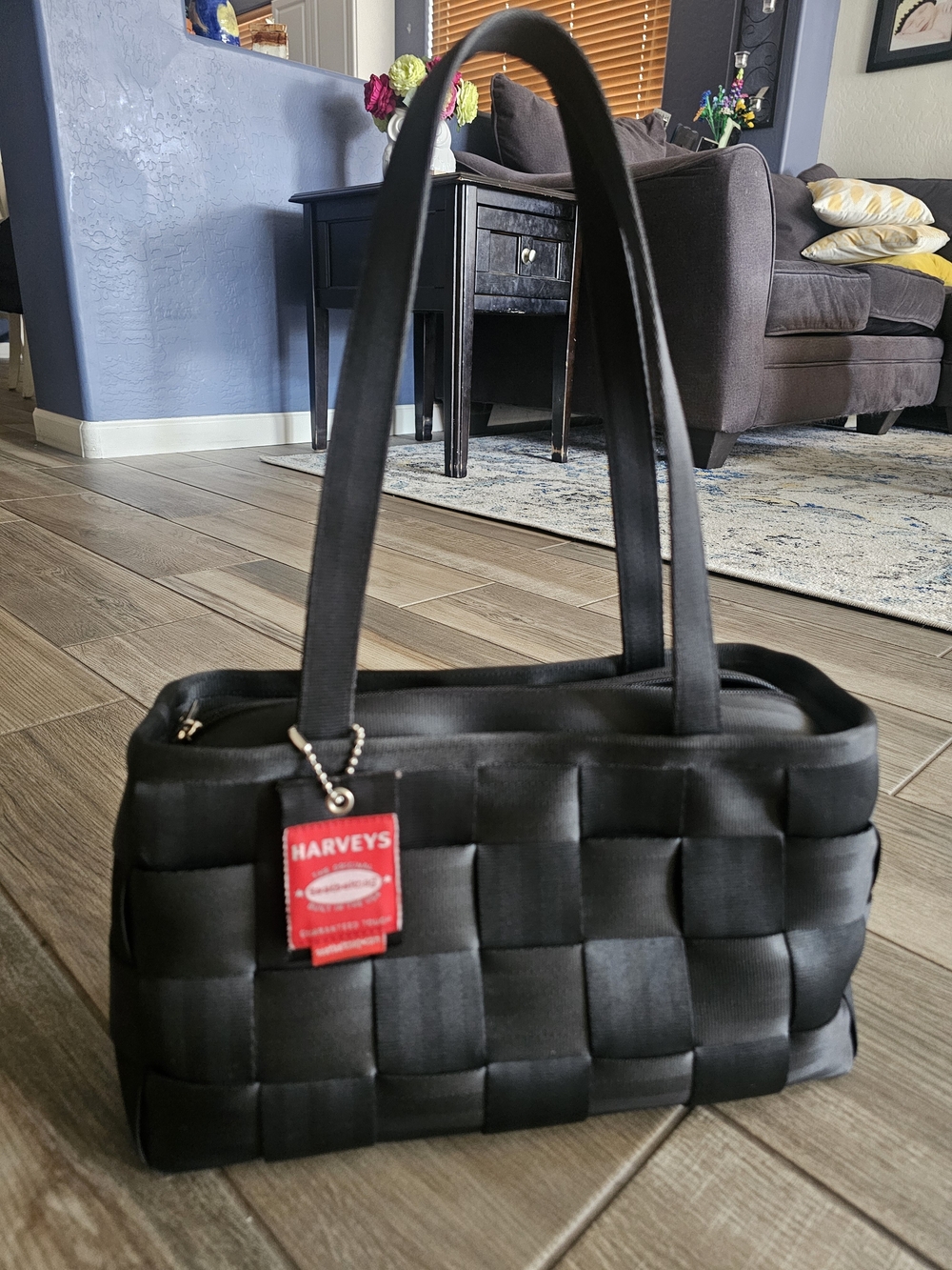 Harveys Black Woven Ribbon Shoulder Bag